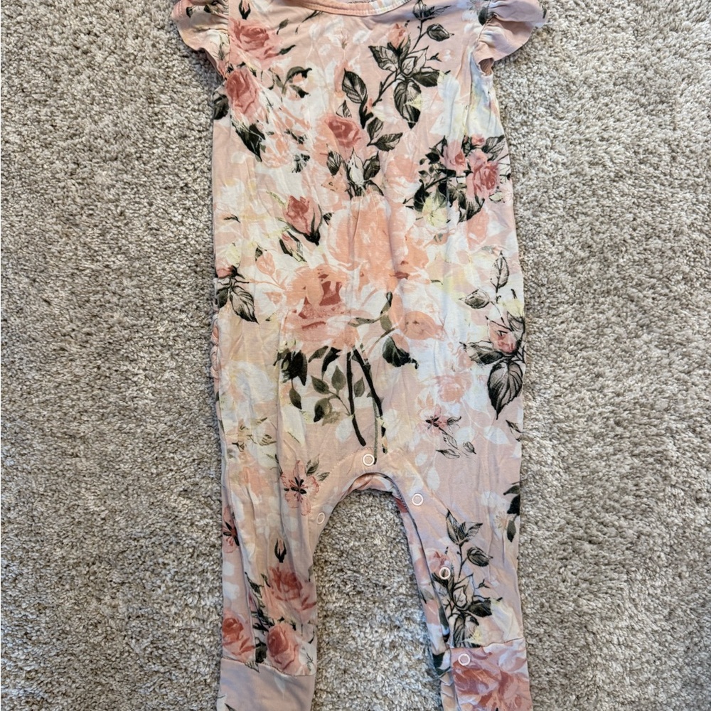 Posh Peanut Vintage Rose Snap Romper